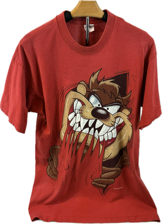 Vintage Red Taz Fruit of the Loom Large T-Shirt