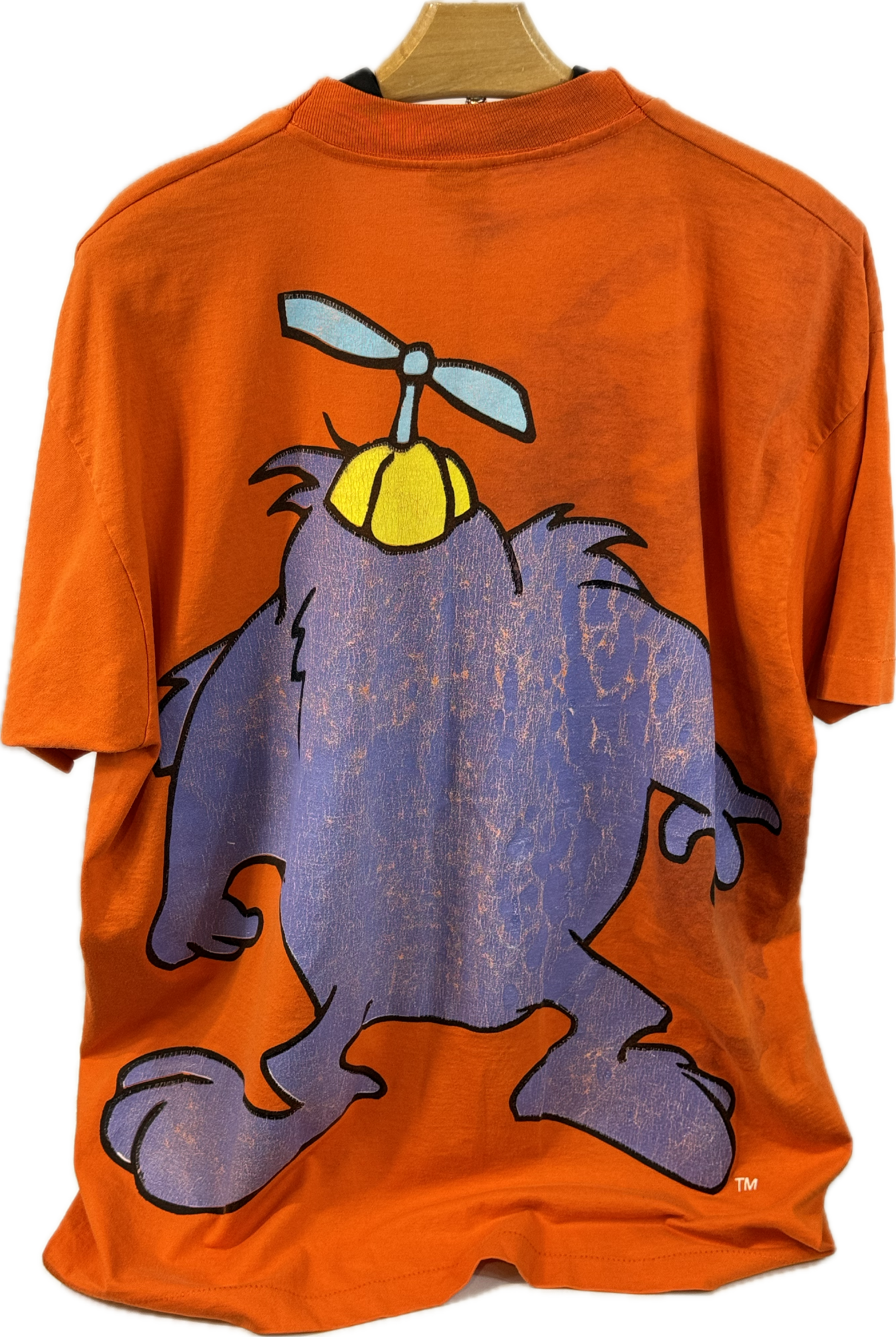 Vintage Orange  Purple Taz Fruit of the Loom XL T-Shirt Back Side